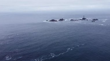 Landsend Cornwall 'dan deniz feneri İngiltere Hava Aracı' ndan İngiltere 