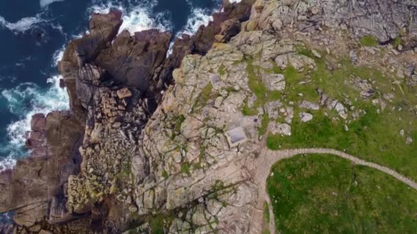Sennen Cornwall Ngiltere Sının Etrafındaki Uçurumların Havası — Stok video