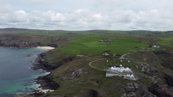 Pendelkliffen Uit Lucht Drone Cornwall — Stockvideo