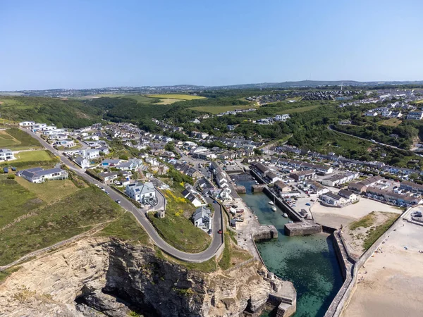 Portreath Levegő Cornwall Anglia Drone — Stock Fotó