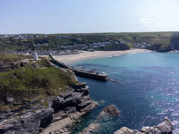 Portreath Desde Aire Cornwall England Drone — Foto de Stock