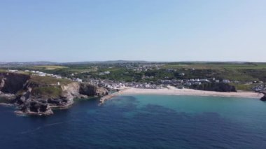 Havadan gelen Porteath Cornwall İngiltere insansız hava aracı 