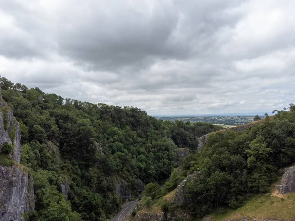 stock image Cheddar gorge somerset England uk aerial drone 