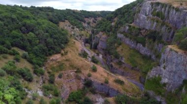 Somerset İngiltere 'nin havadan gelen çedar geçidi insansız hava aracı 