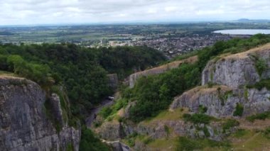 Somerset İngiltere 'nin havadan gelen çedar geçidi insansız hava aracı 