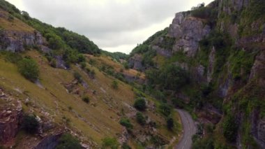 Somerset İngiltere 'nin havadan gelen çedar geçidi insansız hava aracı 