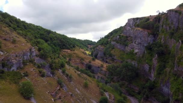 Cheddar Gorge Air Somerset England Drone Aerial — Stock Video