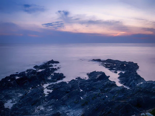 小火海海滩新堡玉米墙英伦日落 — 图库照片