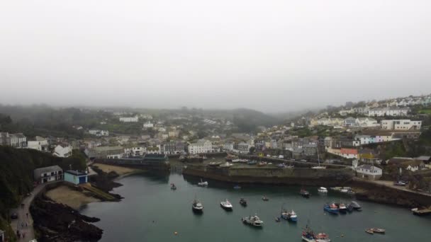 Puerto Mevagissey Niebla Cornwall Inglaterra Reino Unido — Vídeos de Stock
