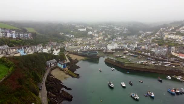 Mevagissey Porto Névoa Cornwall Inglaterra — Vídeo de Stock