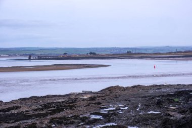 Appledore ve Batıya doğru uzanan nehir kıyısı Devon İngiltere 'yi hava aracından ayırıyor. 