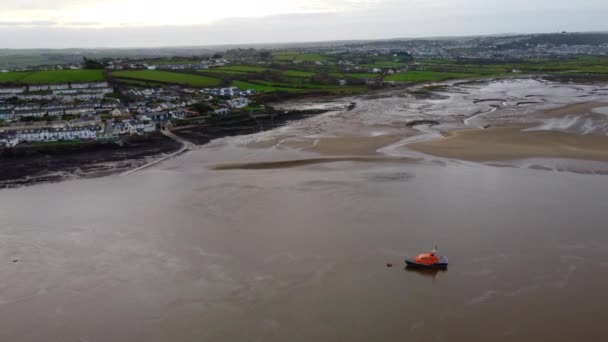 Appledore Surrounding Estuary Air Drone Devon England — Stock Video