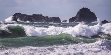 Dalgalar uçtu gitti Cornwall UK  