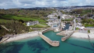 Charlestown Limanı, İngiltere 'deki hava aracı Cornwall' dan. 