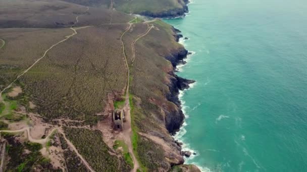 Wheal Coates Air Cornwall Arial Drone — Videoclip de stoc