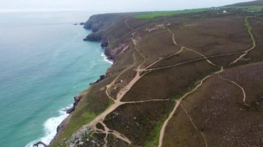 Havadaki Wheal Coates Cornwall Birleşik İnsansız Hava Aracı 