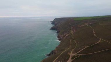 Havadaki Wheal Coates Cornwall Birleşik İnsansız Hava Aracı 