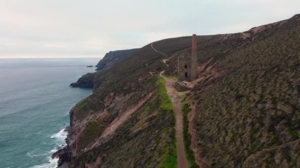 Wheal Coates Από Τον Αέρα Cornwall Arial Drone — Αρχείο Βίντεο