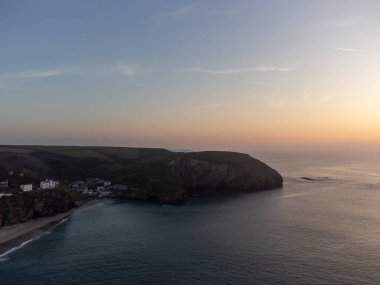 Portreath from the air Cornwall England UK drone aerial  clipart