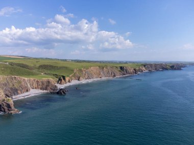 Kumlu Ağız Körfezi Cornwall İngiltere Hava Aracı 'ndan İngiltere 