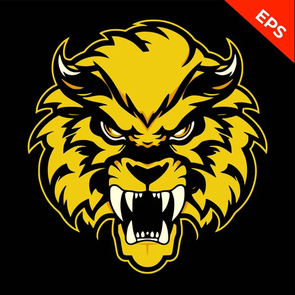 Monstre Lion Maléfique Lions Icônes Vecteur Dans Style Warhammer Acier — Image vectorielle