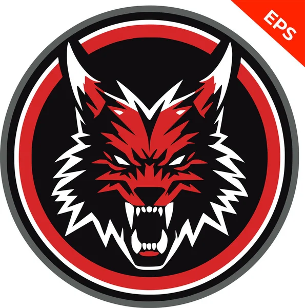 Angry Wolf Monster Emblème Wolf Icônes Vecteur Dans Style Warhammer — Image vectorielle