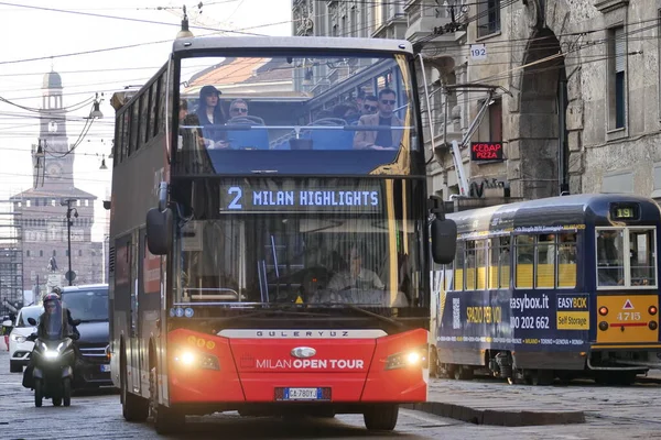 Historische Straßenbahn Mailand Mailänder Transportsystem Befördert Täglich Millionen Passagiere — Stockfoto