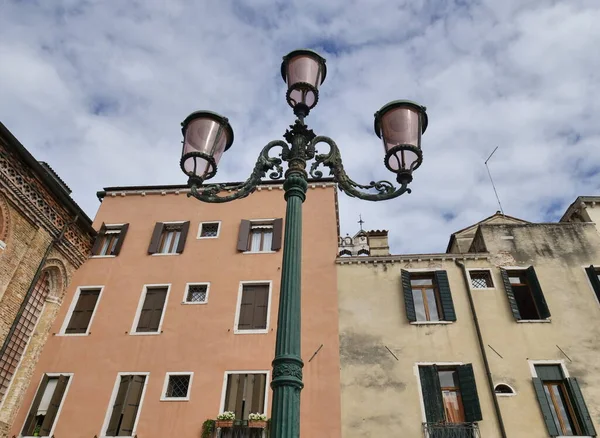 Lámpara Calle Histórica Plaza Venecia Laguna Veneciana — Foto de Stock