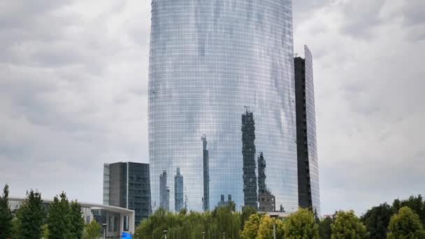 Unicredit Tower Modern Byggnad Porta Nuova Distriktet Milano Lombardiet Italien — Stockvideo