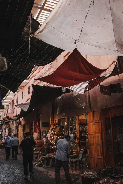 Backstreets Souk Marrakech Morocco Travel Concept Image Portrait Orientation Copys — Stock Photo, Image