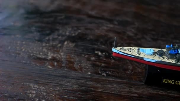 Britse Marine Majestueuze Koning George Miniatuur Slagschip Deze Bijl Actief — Stockvideo