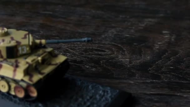 Художня Мініатюра Танка Короля Тигра Німецького Важкого Танка Часів Другої — стокове відео