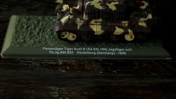 Umělecké Miniatury Tank Krále Tygra Německého Těžkého Tanku Druhé Světové — Stock video