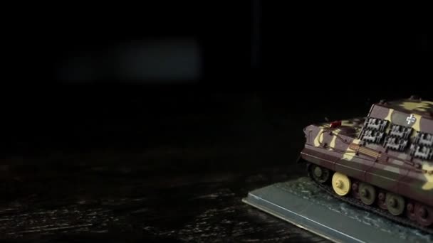 Umělecké Miniatury Tank Krále Tygra Německého Těžkého Tanku Druhé Světové — Stock video