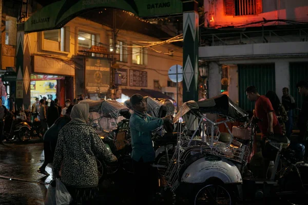 Sfeer Van Malioboro Straat Yogyakarta Bruist Romantisch Nachts Jalan Malioboro — Stockfoto