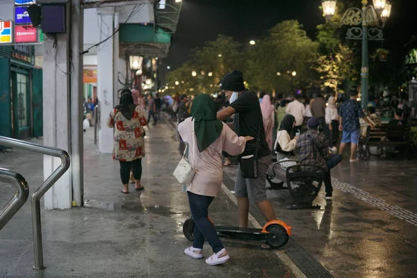 Sfeer Van Malioboro Straat Yogyakarta Bruist Romantisch Nachts Jalan Malioboro — Stockfoto