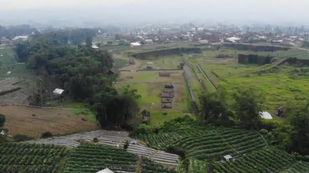 Drone Video Liyangang Site Historical Site Former Settlement Ancient Mataram — Vídeo de stock