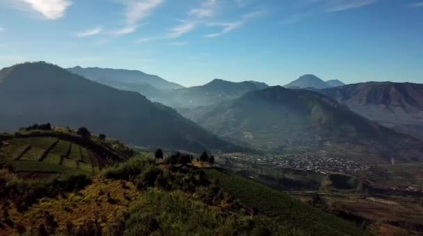 Telaga Sidringo Daki Romantik Güzel Sabah Atmosferinin Insansız Hava Aracı — Stok video