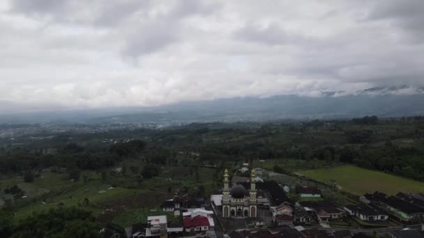 Drohnenvideo Der Stadt Wonosobo Indonesien Die Schöne Stadt — Stockvideo