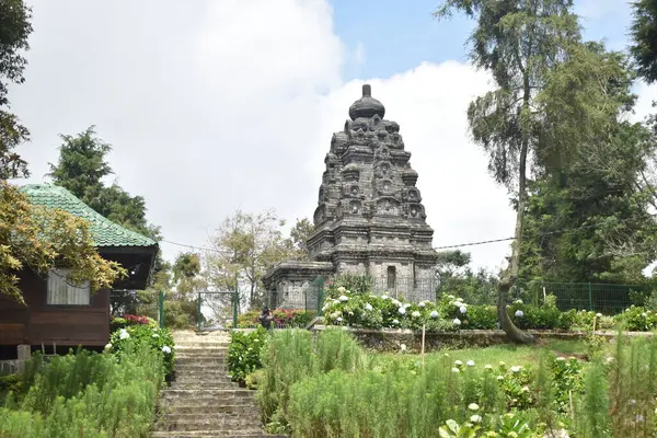 stock image Bima temple in Dieng, Central Java, Indonesia. This temple is a famous tourist attraction