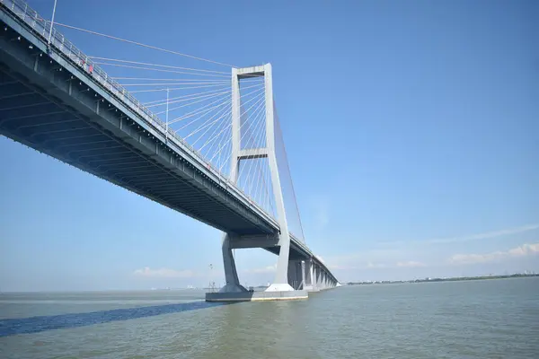 stock image Suramadu Bridge which connects Java Island and Madura Island. This bridge is very famous.