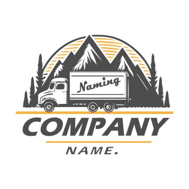 Logistic company logo. Cargo truck.