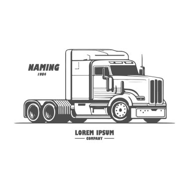 Logistic company logo. Cargo truck.