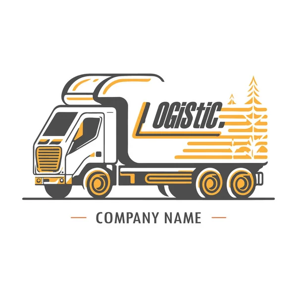 Logistic Company Logo Cargo Truck — Stockvector