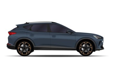 Gerçekçi bir SUV arabası. yan görünüm