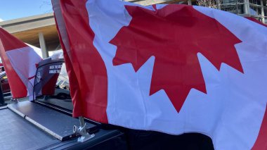Vancouver, British Columbia, Kanada... 19 Mart 2022: Özgürlük konvoyu mitingini protesto 