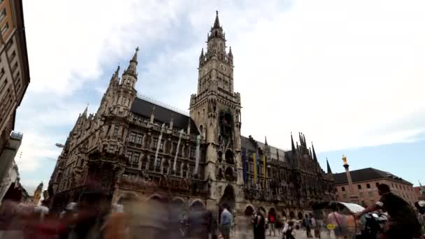 Munich Allemagne Août 2023 Timelapse Neues Rathaus Bâtiment Municipal Munich — Video