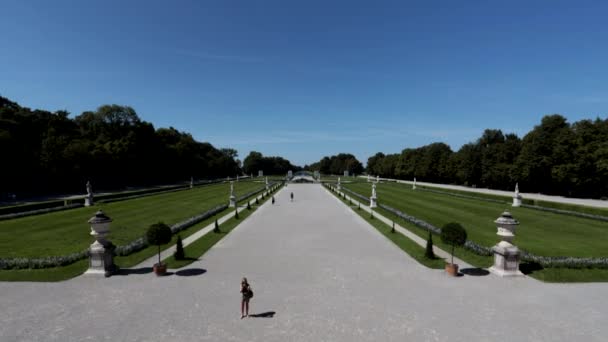 München Germania August 2023 Prăbușirea Parcului Francez Schloss Nymphenburg Castelul — Videoclip de stoc