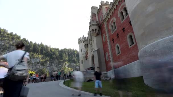Schwangau Germania Agosto 2023 Timelapse Del Castello Neuschwanstein Situato Nel — Video Stock