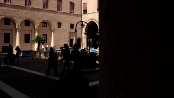 Ferrara Italien Mai 2023 Der Innenhof Des Schlosses Estense Ferrara — Stockvideo